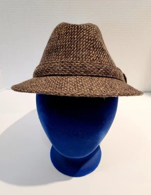 STETSON TWEED FEDORA TALLA M 7-7 1/2"-REPELENTE AL AGUA-MEZCLA DE LANA Foto 1 de 4