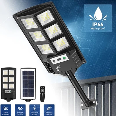 20000 LM LED Solar Straßenlampe mit Bewegungsmelder Straßenlaterne Solarleuchte - Bild 1 von 4