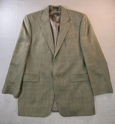 Blazer Ralph Lauren Para Hombres 44L Verde Salvia Espiga Cuadros Lino Lana de Cordero Seda Foto 1 de 4