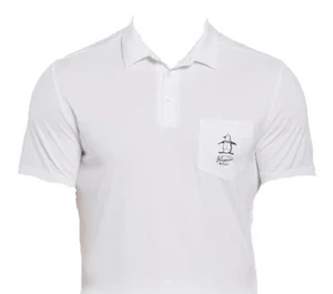 Polo Original Penguin (Impresión Gráfica Oxford, Blanco Brillante, Mediano) NUEVO - Imagen 1 de 2