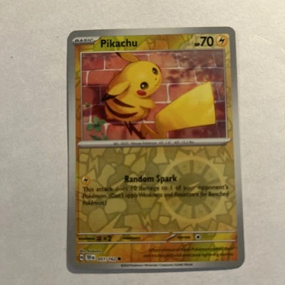 Pikachu 051/162 Sv05: Temporal Forces Reverse Holo - Image 1 of 4
