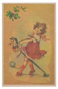 Tarjeta Postal Chicago Vintage IL Niño Hobby Caballo Antiguo Ecología Navidad - Imagen 1 de 2