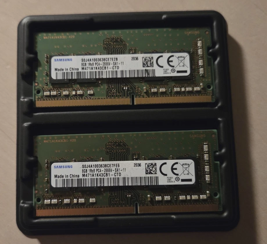 Samsung 16 GB RAM Kit (2x 8 GB) DDR4 2666V / M471A1K43CB1 imac macbook - Bild 1 von 2