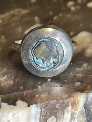 Vintage Taxco Sterling Silver And Abalone Ring Size 4.75 - Image 1 of 4