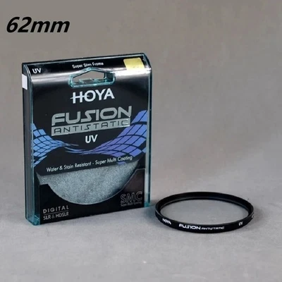 Hoya 62mm FUSION ANTISTATIC UV (O) Slim Filter- 18-layer (SHMC) Multi-Coating - Image 1 of 4