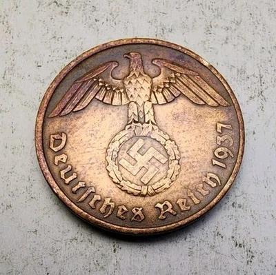 WWII German 2 Reichspfennig Coin – Third Reich Nazi Germany– #002 - Image 1 of 2