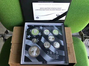 2013 US Mint Limited Edition SILVER PROOF Set 8 Coins Eagle Kennedy Quarter Dime - Picture 1 of 11