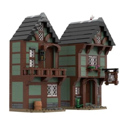 Modubrix Moc Building Blocks Medieval Tailor's House Set Bricks Toy Kits 546 Pcs - Image 1 of 4