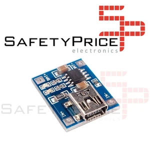 TP4056 1A. Módulo cargador de baterías lipo 3.7V vía MiniUSB ref 0215 - Imagen 1 de 1