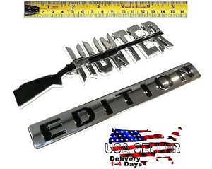 HUNTER EDITION Emblem HIGH QUALITY POLICE CAR fire truck crane logo Door Badge - Picture 1 of 6