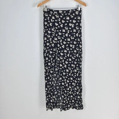 Forever 21 Mujer Falda Talla XS Maxi Negro Floral Cremallera Viscosa 050014 Foto 1 de 4