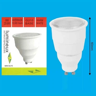 1x 9W (=50W) Long Barrel GU10 CFL Energy Saving Reflector 2700K Light Bulb Lamp - Image 1 of 4