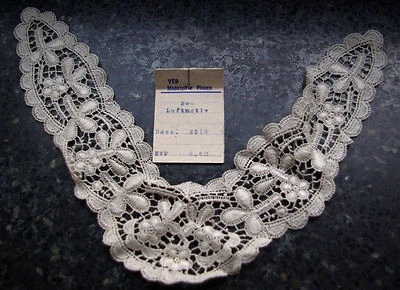 Plauener Spitze Spitzeneinsatz Borte Bordüre Baumwolle Stickerei creme DDR /P4 - Bild 1 von 4