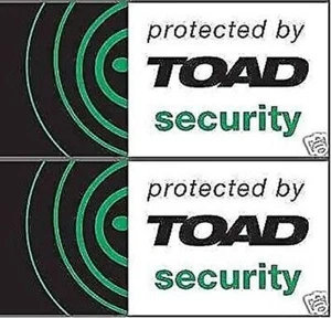 NEW 2 x TOAD CAR VAN ALARM SECURITY WINDOW STICKERS. new STYLE BARGAIN BUY - Picture 1 of 1