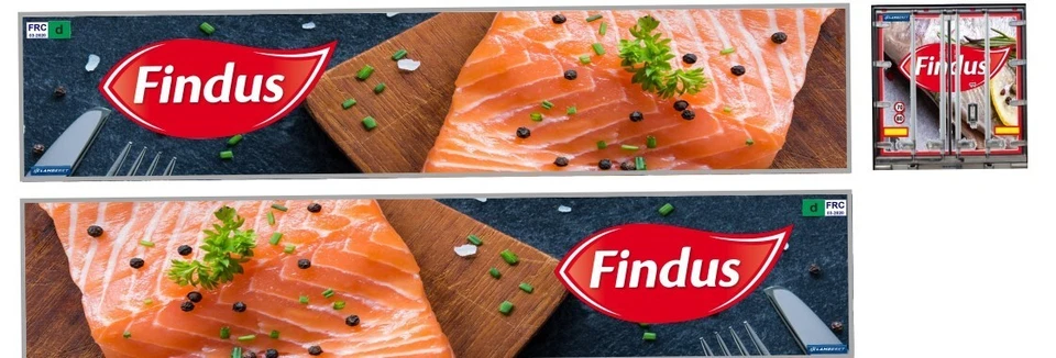 Nuova Grafica Findus adesiva trasparente per rimorchi frigo Herpa 1/87. - Immagine 1 di 1