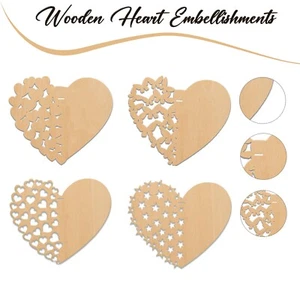 Diseños de corte láser de madera amor corazón espacios en blanco para niños adultos regalos hágalo usted mismo manualidades - Imagen 1 de 21