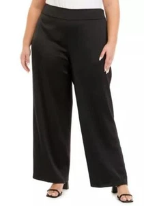 NEW ANNE KLEIN BLACK WIDE LEG PANTS SIZE 16 W SIZE 18 W SIZE 20 W WOMEN $109 - Picture 1 of 3