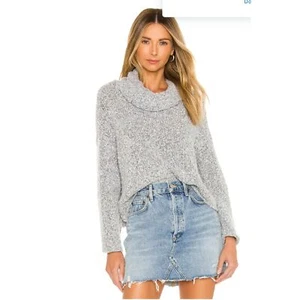 Suéter Boho FREE PEOPLE BFF Gris Capucha Cuello Tejido Cuadrado Muy Grande Talla Pequeña - Imagen 1 de 9