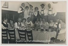 Wirtshaus 1933 - Tracht Lustige Runde Fasching Karneval Musik -Altes Foto 1930er