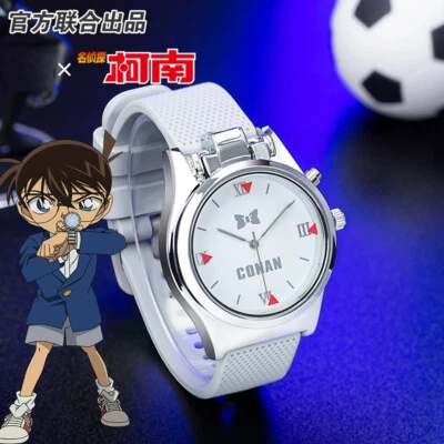 Detective Conan relógio de quartzo Kudou Shinichi desenho animado cosplay laser relógio de pulso LED - Imagem 1 de 4