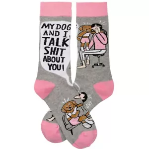 My Dog And I Talk About You Fun Socks - Picture 1 of 3
