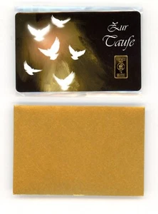 Sztabki złota 1 gram złota 999,9 do chrztu unisex Heimerle and Meule FineCard - Zdjęcie 1 z 4