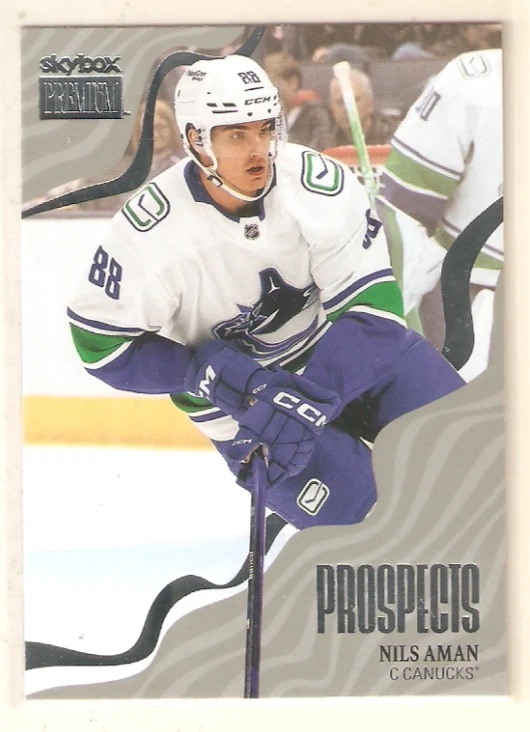 Nils Aman 2022-23 Metal Universe Premium Prospects Insert RC #44 Canucks - Image 1 of 1