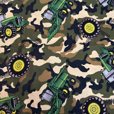 Tecido de colcha de algodão camuflado John Deere tratores por jarda material para artesanato 319-4 - Imagem 1 de 2