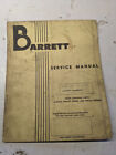 BARRETT FORK LIFT TRUCK SERVICE MANUAL HX-45 HAND TRUCK & PARTS LIST BOOK