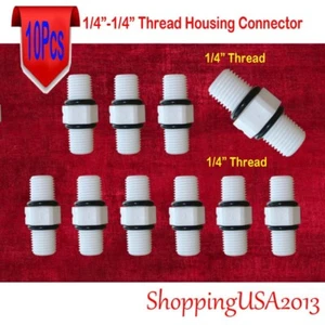 10 Pcs 1/4"-1/4" Dual Male Straight Fitting Connector For Water Filter Housing - Picture 1 of 9