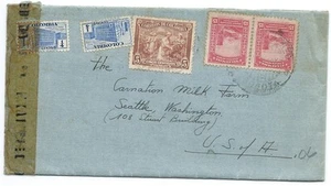  Colombia 1940's Cover to Washington USA Censored for WWII  - Picture 1 of 1