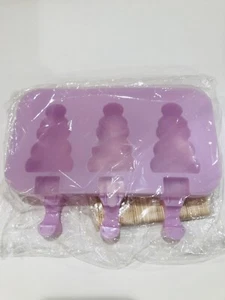 Silicone Popsicle Ice Cream Cone 3-Cavity Mold with Lid - Picture 1 of 4