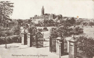 Postcard Kelvingrove Park and University Glasgow Scotland Early 1900's - Picture 1 of 2