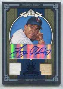 2005 DIAMOND KINGS BLUE FRAMED DUAL BAT AUTO #291 TONY OLIVA TWINS 28/50 - Picture 1 of 2