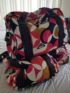 Vintage  3 piece Roxy  Disneyworld canvas  travel set carry on duffle bag tote - Picture 1 of 17