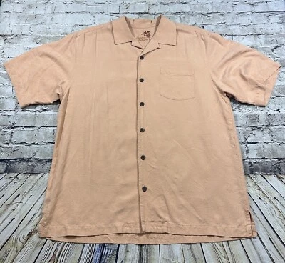 Camisa Tommy Bahama Para Hombres Grande Melocotón Hawaiano Ajuste Original Jacquard Aloha Foto 1 de 4