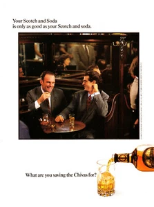 CHIVAS REGAL WHISKY AD #7 1988 VINTAGE OUT OF PRINT BACK COVER - Picture 1 of 2
