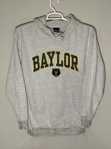 Vintage Old Varsity Brand Baylor Spellout Hoodie Gray Large Pullover - Picture 1 of 3