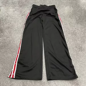 Discreet Wide Leg Sweatpants Womens Medium Black Side Stripe Elastic 26x30.5 NWT - Picture 1 of 11