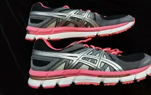 NEW WOMENS ASICS GEL EXCEL33 BLACK PINK SZ 11 - Picture 1 of 2