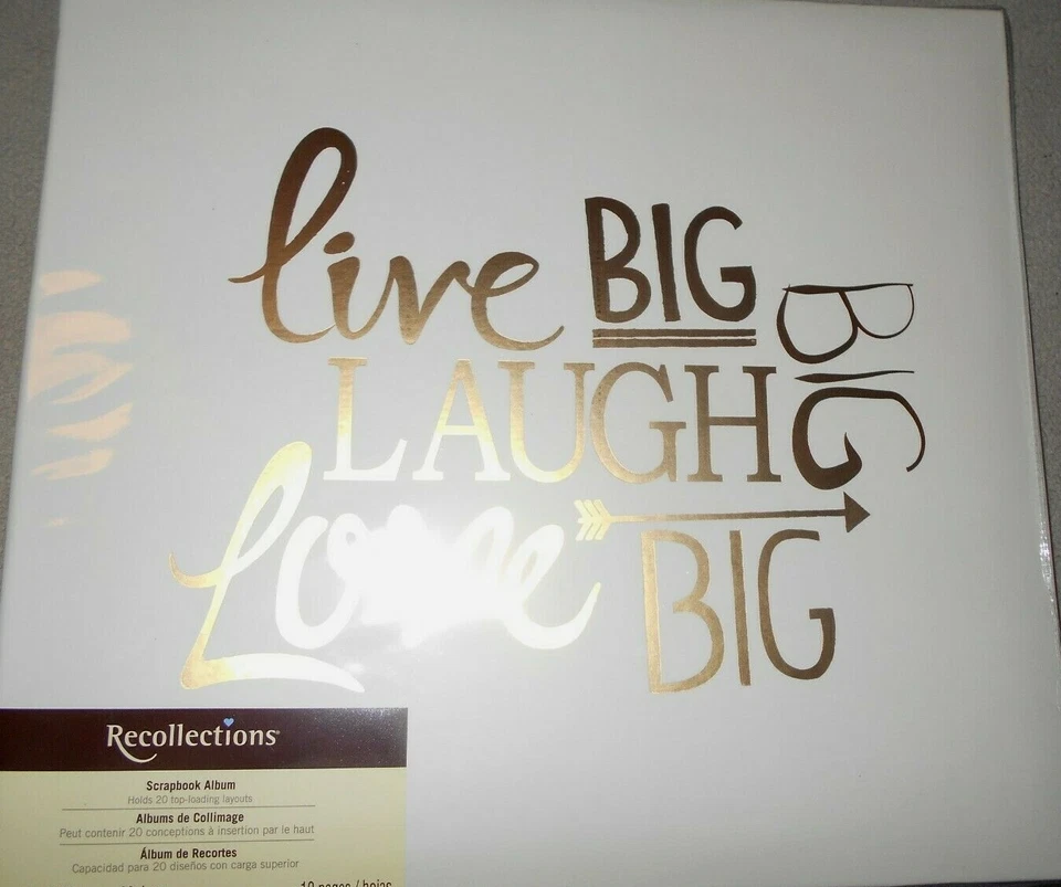 Álbum de recortes Live Laugh Love Big Cream 12" x 12" recuerdos en blanco 20 páginas Foto 1 de 1