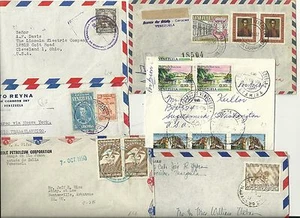 6 VENEZUELA COMMERCIAL COVERS AIRMAILS REGISTERED PETROLEUM - OIL - REGd. - Picture 1 of 2