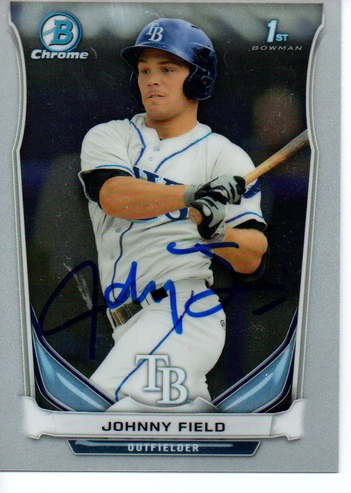 Johnny Field Tampa Bay Rays 2014 Bowman Chrome Rookie Signed Card - Image 1 of 1