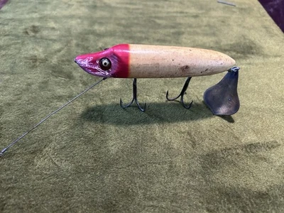 Old Wood Heddon Flap Tail Fishing Lure - Image 1 of 4