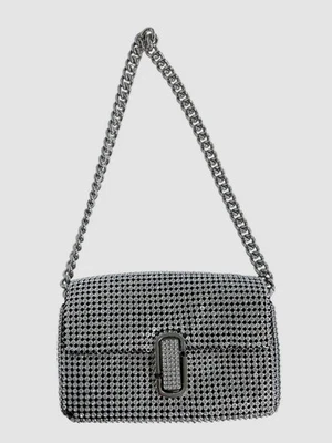 Marc Jacobs Women's Silver The J Marc Rhinestone Logo Mini Shoulder Bag - Image 1 of 4