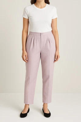 Giorgio Sant' Angelo льняной смеси желтовато-коричневый широкая нога высокая талия платье брюки размер 16 - Изображение 1 из 4