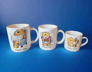 Lote De Colección 3 Tazas Familiares Russ Berrie Oso Papá, Mamá, Bebé 3 Tallas Nuevo Regalo Familiar - Imagen 1 de 6