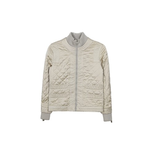 Giacca trapuntata con zip CHANEL grigio chiaro metallizzato P26543 61227304