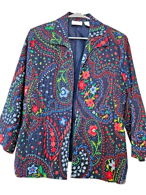 Blazer Alfred Dunner 14 Floral Forrado Texturizado/NUEVO Foto 1 de 4