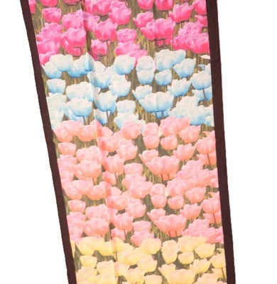 Joan Rivers коллекции шарф тюльпаны цветной шифоновое черная кайма длинный прямоугольник - Изображение 1 из 4